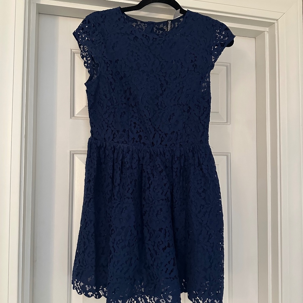 Lacy blue mini dress